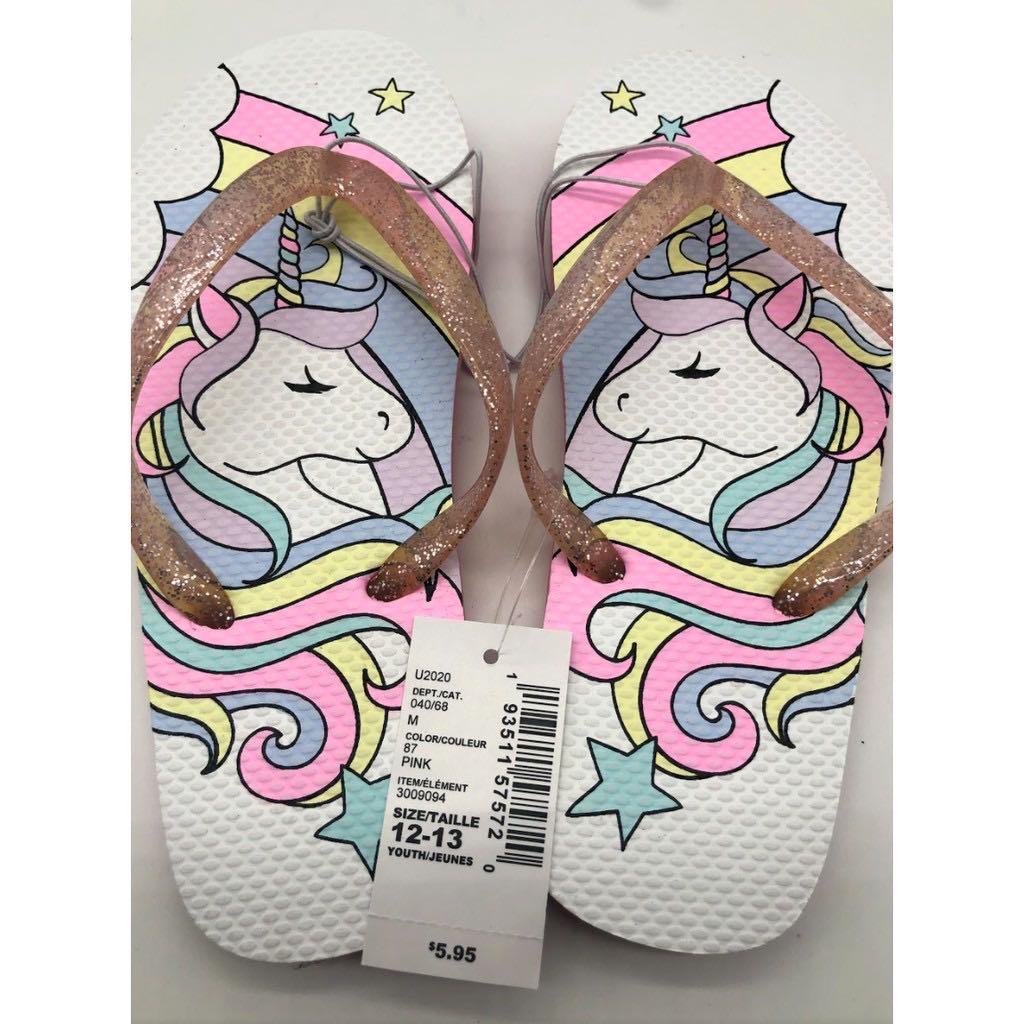 Original Brand New Children s Place Girls Unicorn Flip Flops