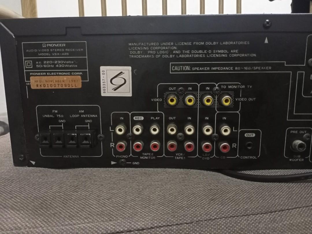 PIONEER VSX-425 AMPLIFIER, Audio, Soundbars, Speakers & Amplifiers on ...