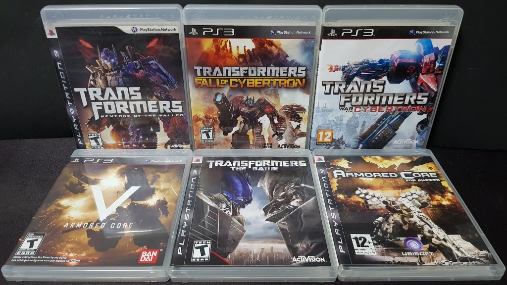 Playstation 3 PS3 Games - Armored Core V for Answer Transformers The Game  Revenge of the Fallen War for Fall of Cybertron Gundam Extreme vs Full  Boost