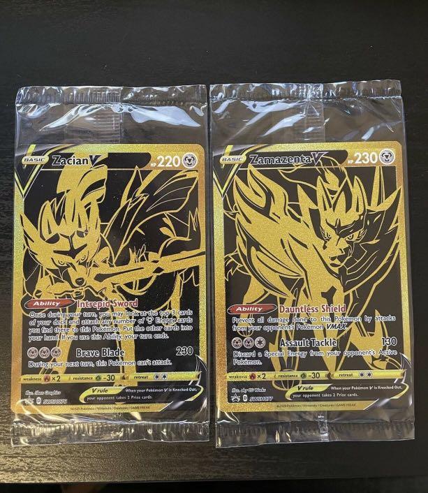 Pokemon GOLD Zacian V Zamazenta V SWSH076 SWSH077 SEALED Hobbies 