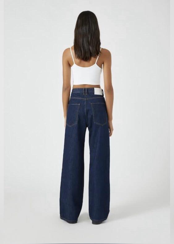 Pull \u0026 Bear hw wide leg jeans, Fesyen 