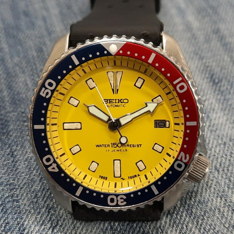 Seiko 7002 yellow dial on sale