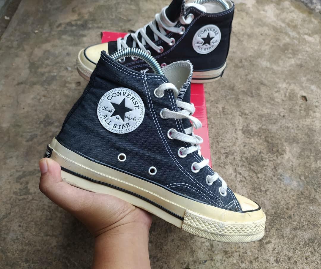 Sepatu Converse high 70s black white second Preloved original