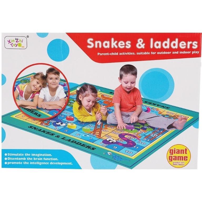 [SG] Large Snake and Ladder Mat Boardgame Family Bonding Kids Learning ...