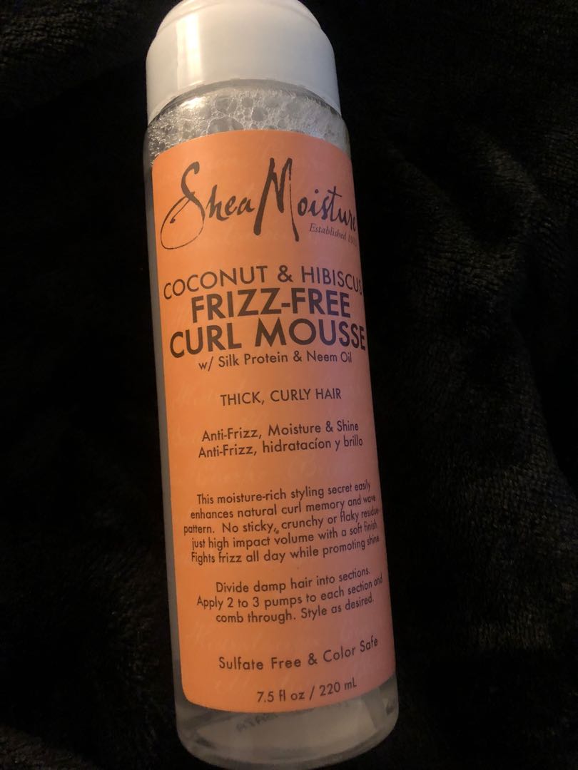 sheamoisture coconut hibiscus frizz free curl mousse, Beauty & Personal Care, Hair on Carousell