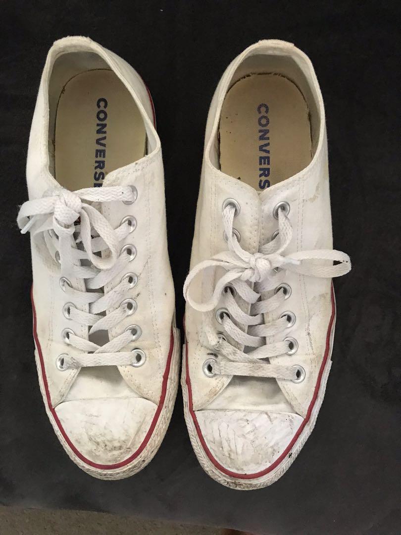 mens white converse size 10
