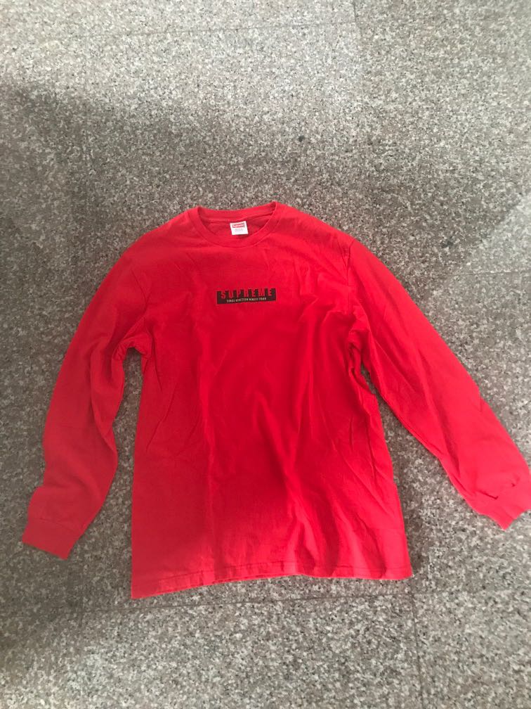 Supreme 1994 Red Long Sleeve Men s Fashion Tops Sets Tshirts Polo Shirts on Carousell