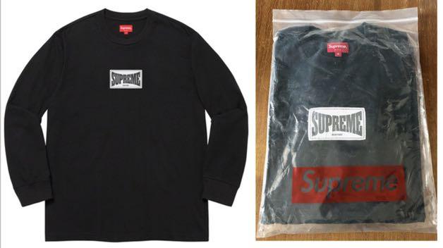お得用Supreme Woven Label L/S Top M Tシャツ/カットソー(七分/長袖)