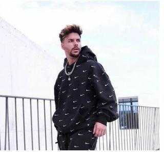 Swoosh nike logo navy Unisex  hoodies