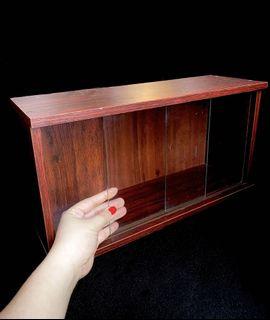 Tabletop Wooden Cabinet with Sliding Glass