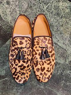 Vanger 豹紋 Loafer 流蘇皮鞋 全新盒裝