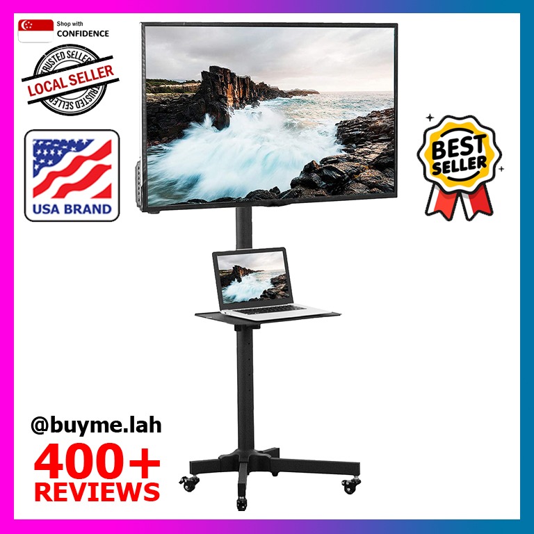 VIVO USA Universal Mobile TV Cart for 23 55 inch LCD LED Flat Panel