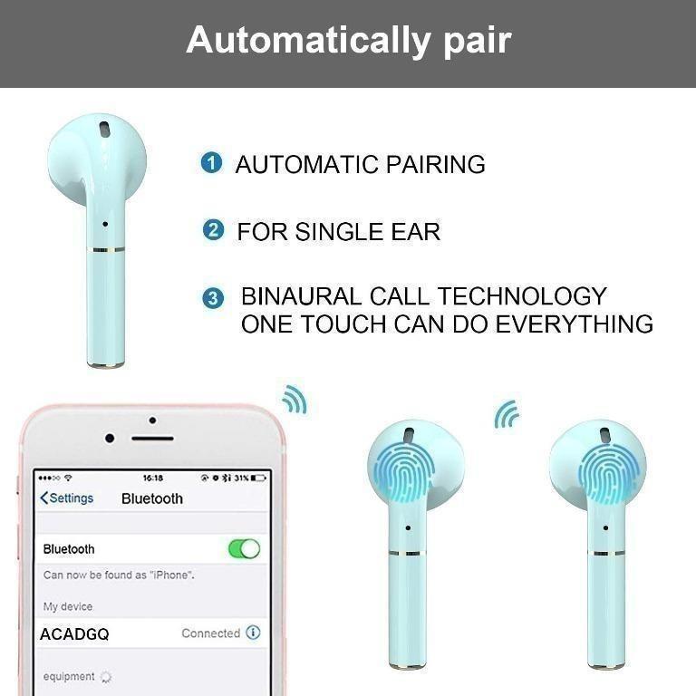 Wireless Headphones ACADGQ Bluetooth 5.0 Earbuds Wireless In Ear Headphone 24H Playtime Deep Bass 3D Stereo True Wireless Earphones with Mic Green 2