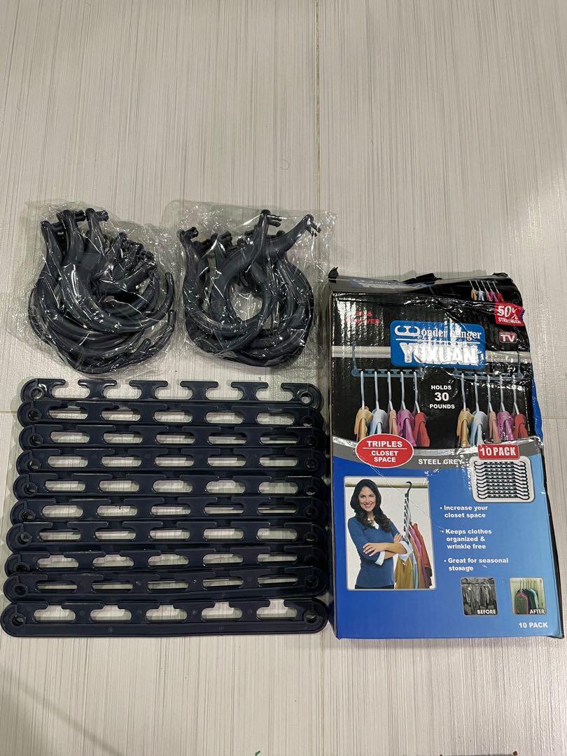 Wonder Hanger Max New Improved Pack of 10 Triples Closet Space for Easy Effortless Wrinkle Free Clothes Comes Fully Assembled Grey Everything Else on Carousell