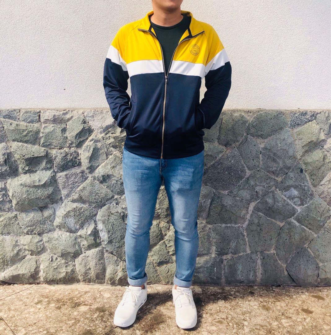 Yellow blue clearance and white jacket