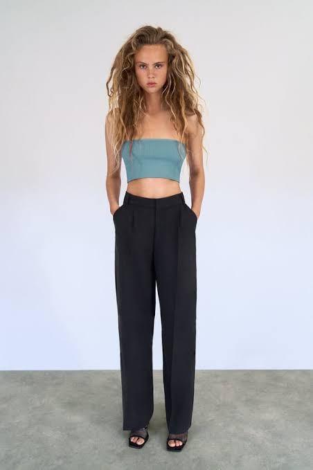 Zalia Zalora Zara Smart High Waisted Pleated Wide Leg Pants, Women's Fashion,  Bottoms, Other Bottoms on Carousell