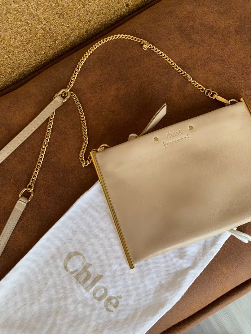 Chloe Roy Mini Clutch Blush Bag in smooth calfskin with