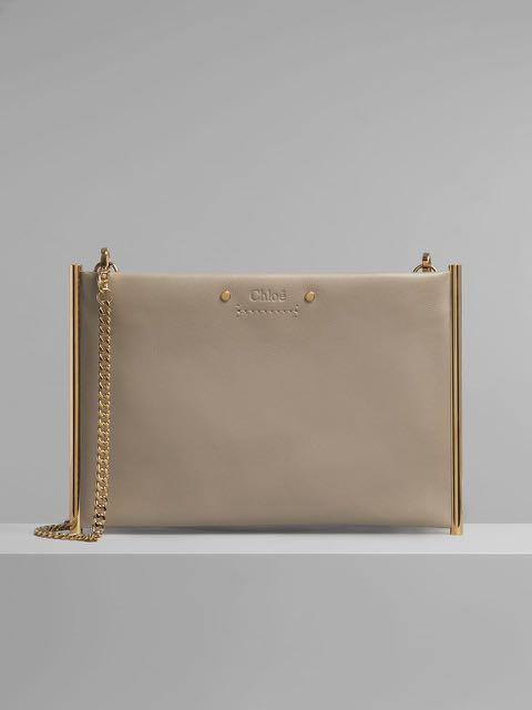 Chloe Roy Mini Clutch Blush Bag in smooth calfskin with detachable sling chain