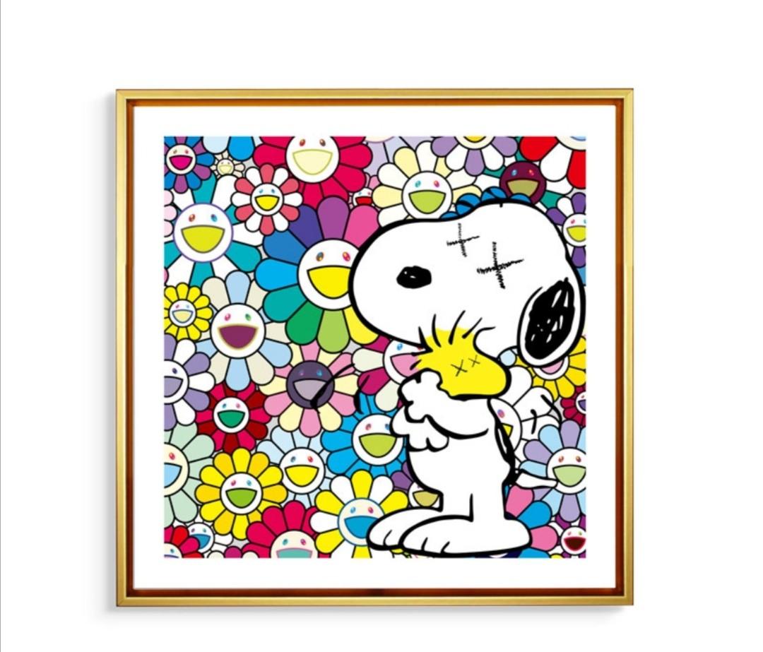 村上隆kaws Snoopy Peanuts 史努比太陽花30 30cm 裝飾畫連畫框激罕 興趣及遊戲 手作 自家設計 文具及工藝 畫作及印刷品