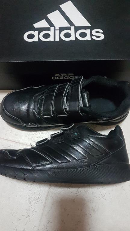 adidas black leather school shoes