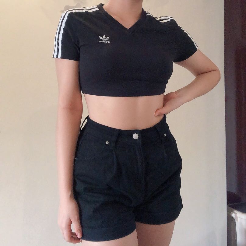 adidas crop top and shorts