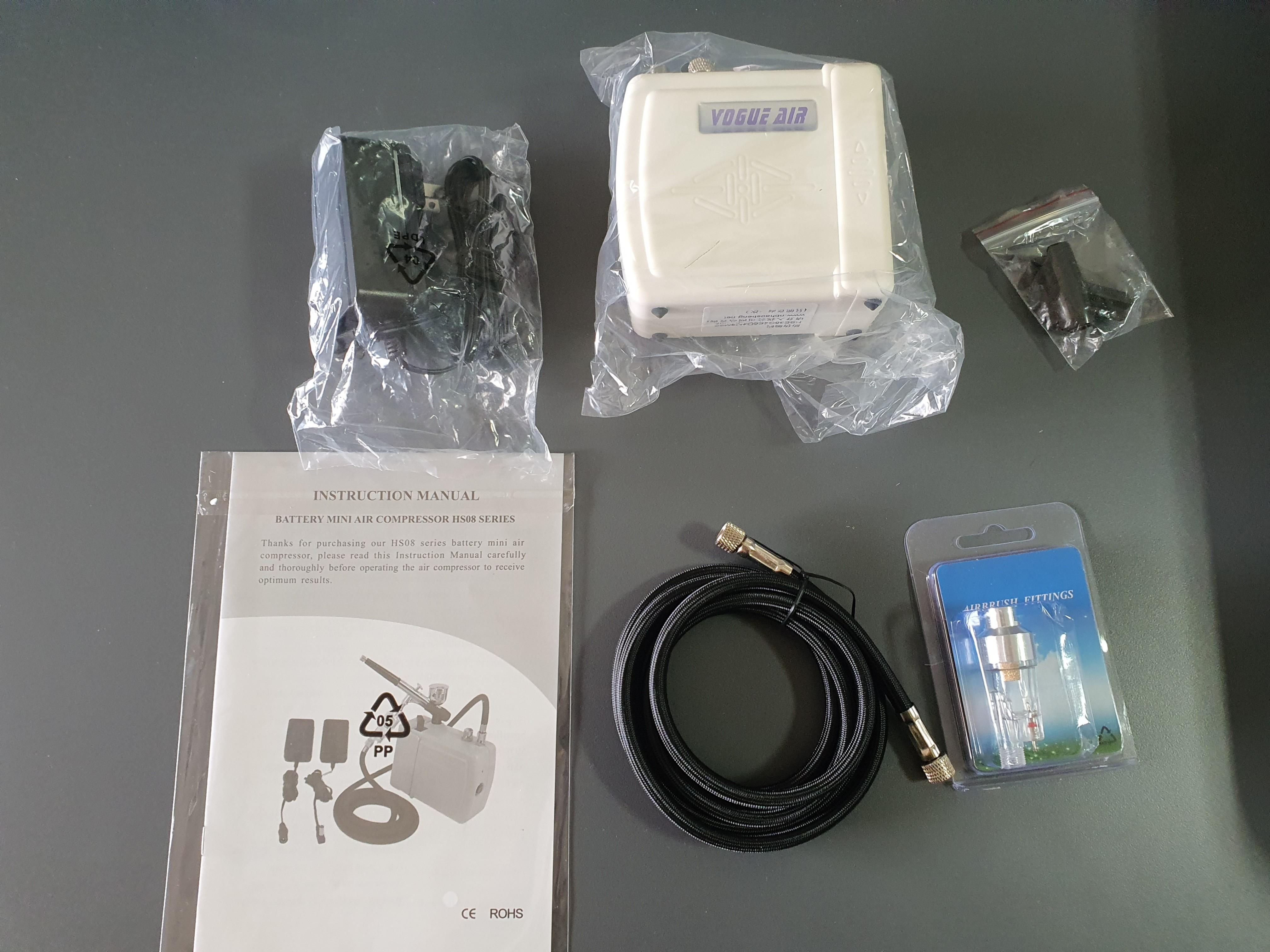 Vogue Air HS08 series mini Air Compressor with Airbrush (0.2mm nozzle