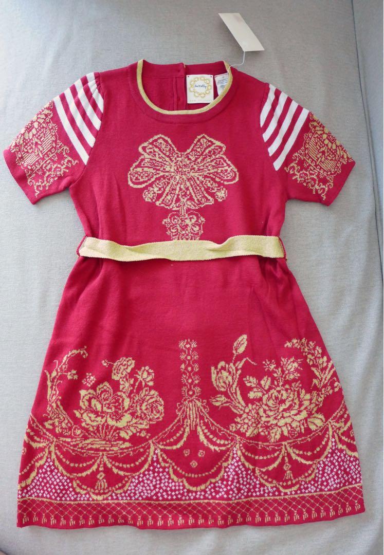 Anthropologie Lia Molly Baby Girls Red Gold Belt Dress 2T, Babies & Kids,  Babies & Kids Fashion on Carousell