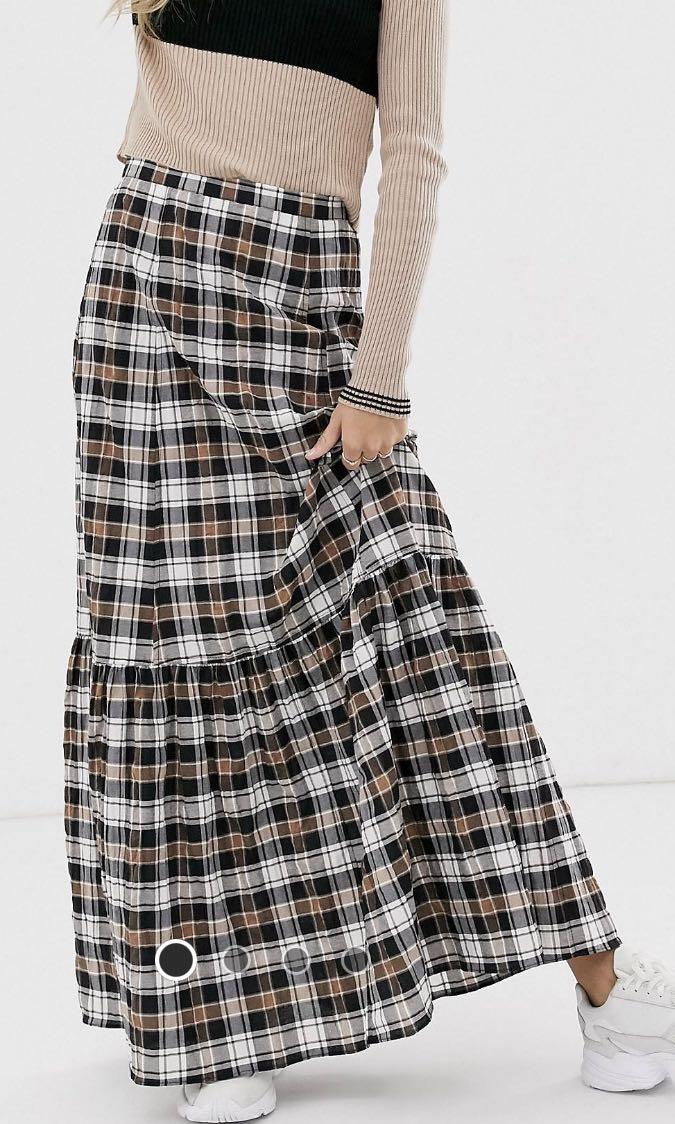 Check maxi skirt Clearance