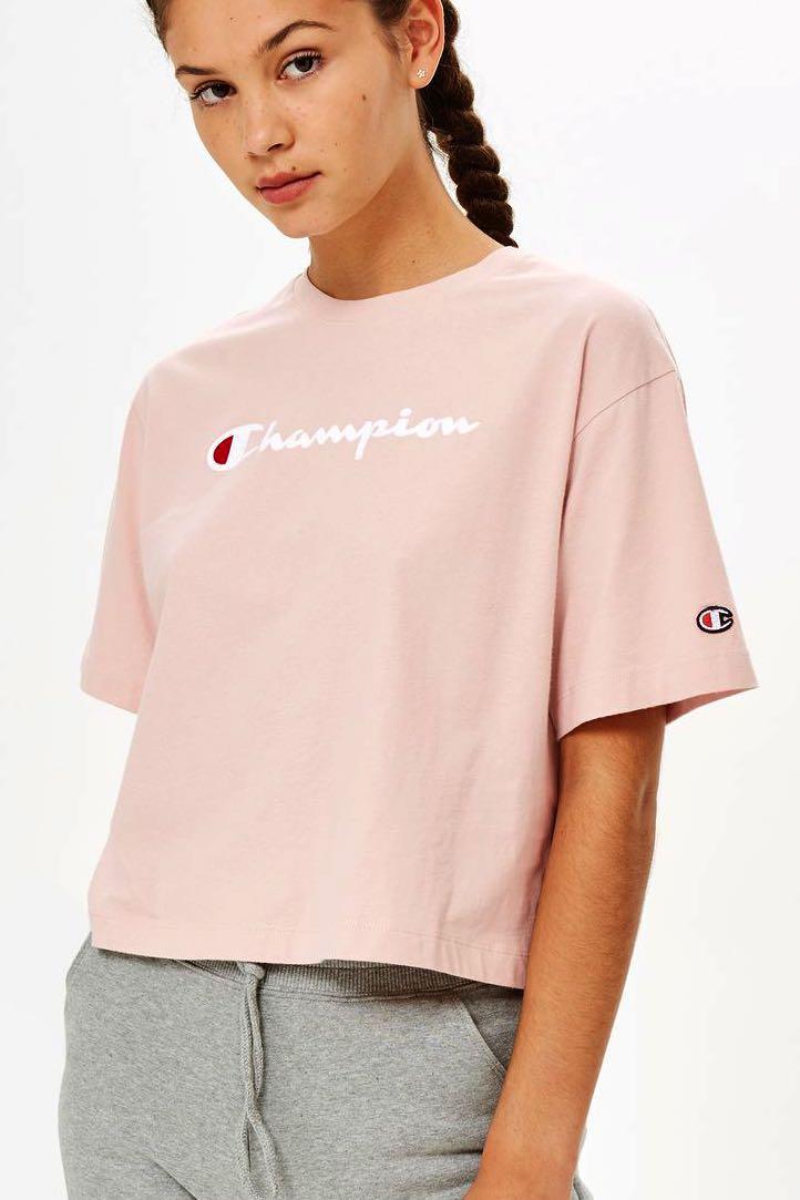 champion pink crop top