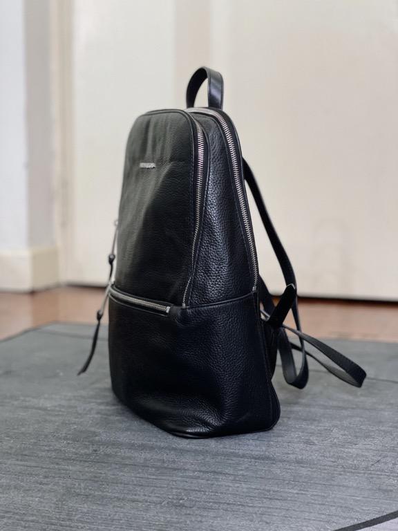 Toby medium pebbled leather backpack top