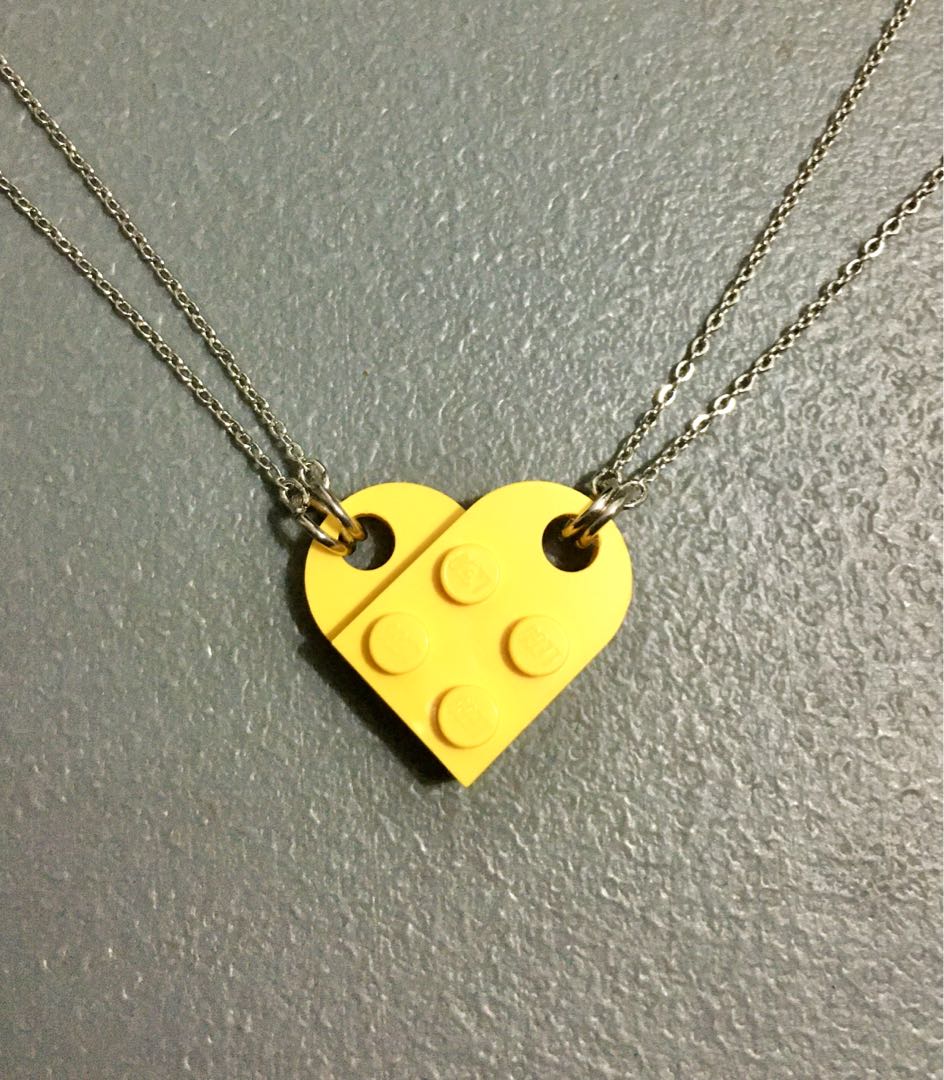 Lego interlocking outlet heart pendants