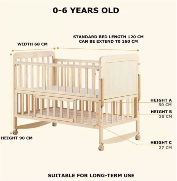 Standard baby 2025 bed size