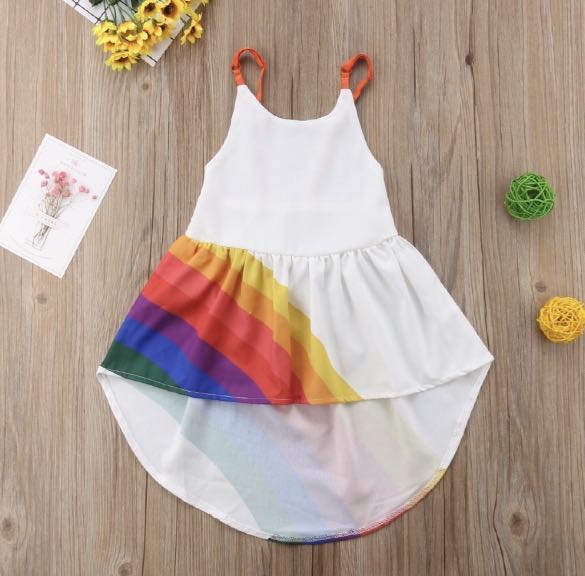 Rainbow spaghetti strap dress on sale