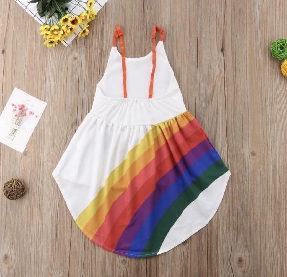Baby Girl Rainbow Spaghetti Strap Dress