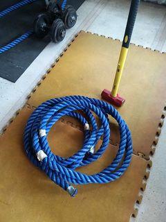 Battle rope 30feet sledgehammer  crossfit gym