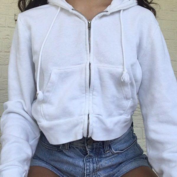 Brandy melville white crystal hoodie cheap