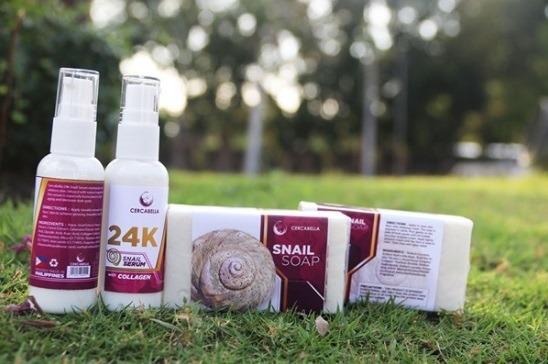 24k snail serum and soap