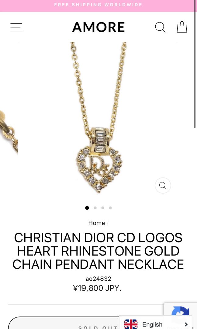 Vintage dior heart 2025 necklace