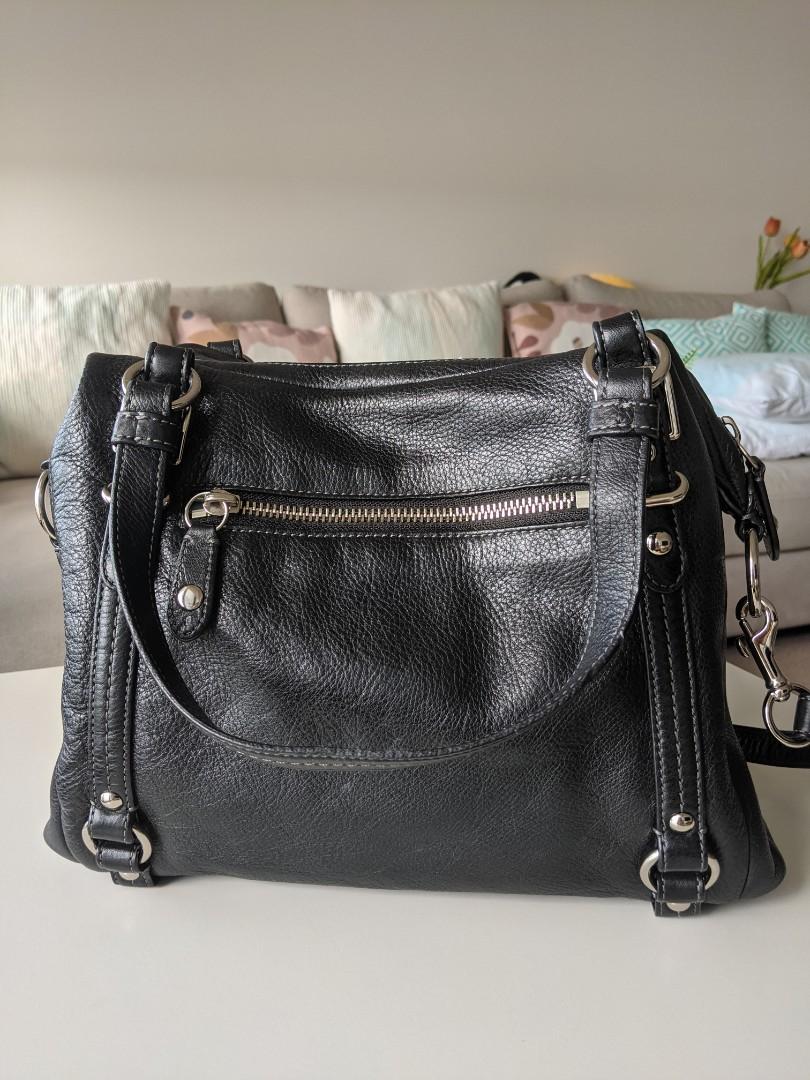 Coach Alexandra black leather bag