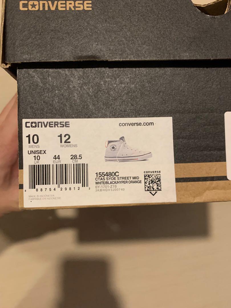 White converse with orange tag new arrivals