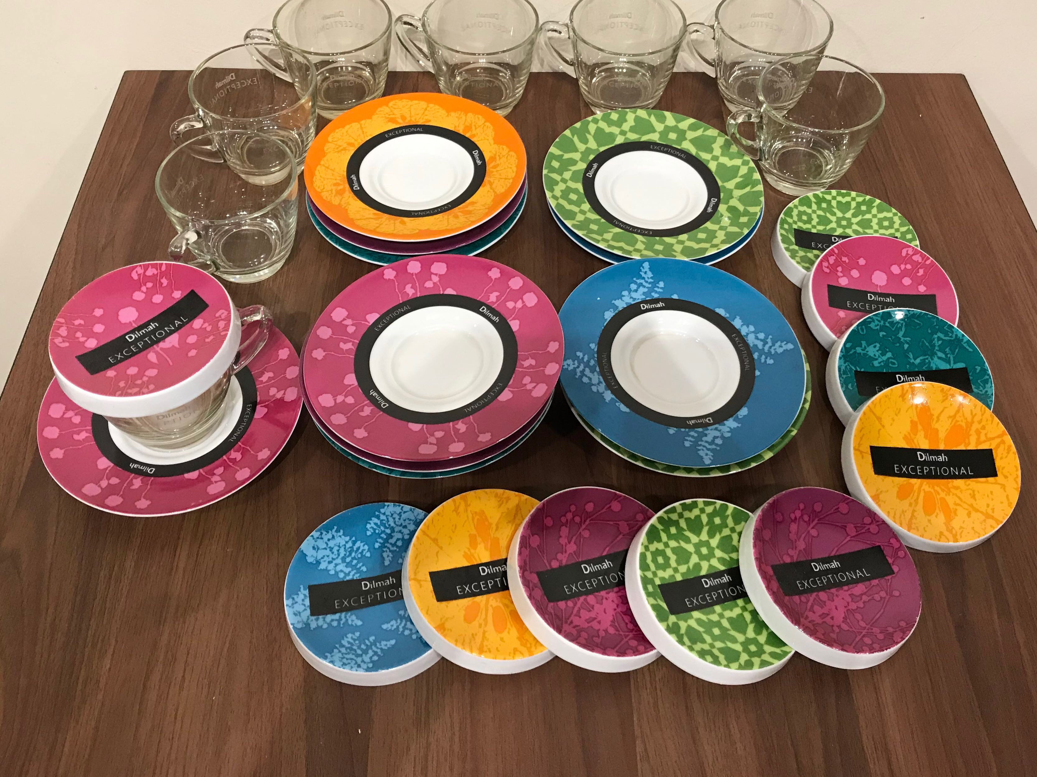 Dilmah Exceptional Tea Glass Cup Set ( 8oz / 240ml), Furniture & Home