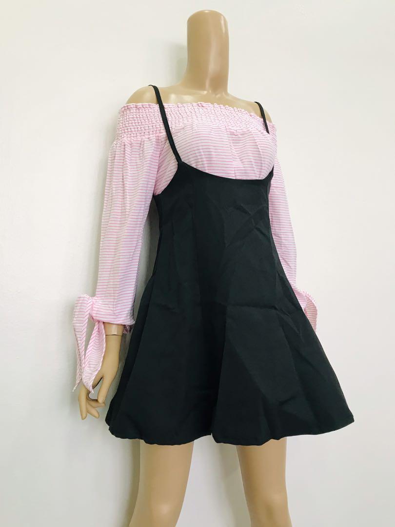 Low cut pinafore dress discount