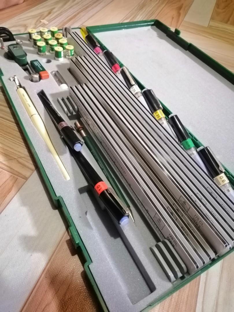 Vintage FaberCastell Lettering Set Drafting Tools (Leroy), Hobbies