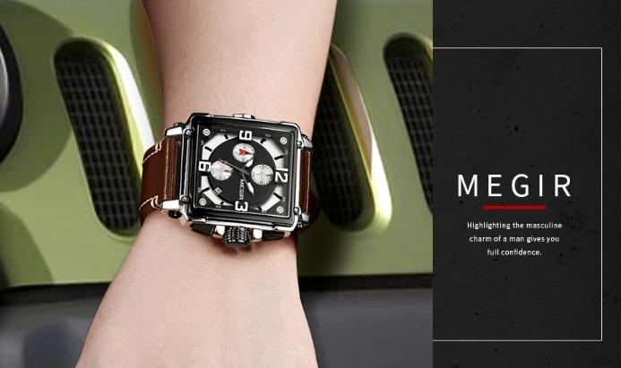 Megir store square watch