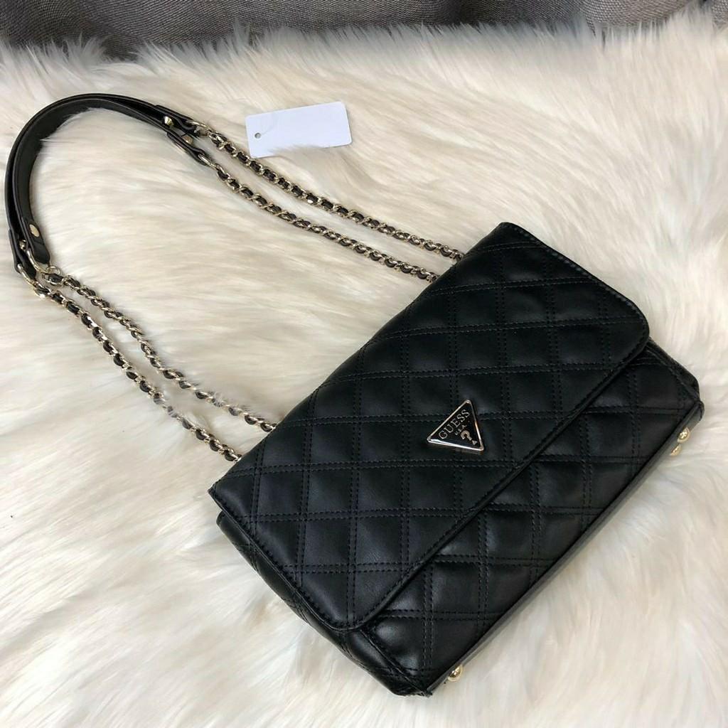 FREE POST to West Malaysia only Ready Stock Ladies Guess Crossbody Pu Leather Sling Bag factory outlet stock without dust bag color black
