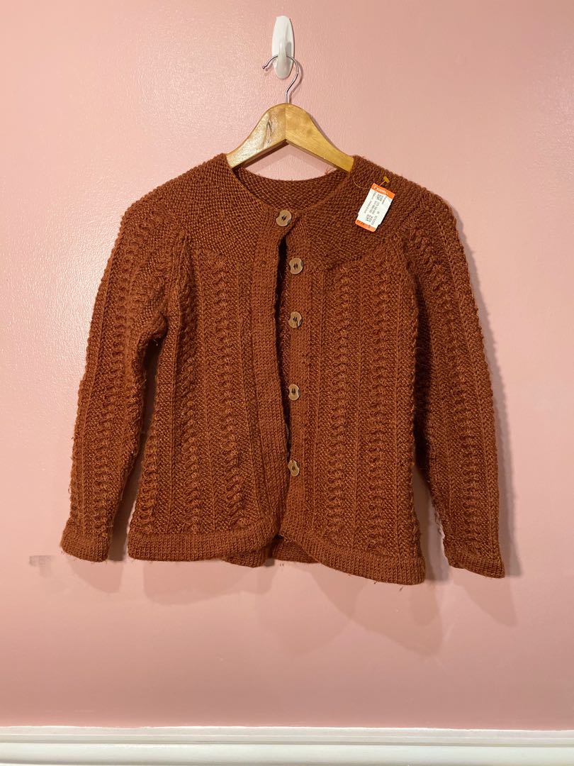 rust colored cardigan