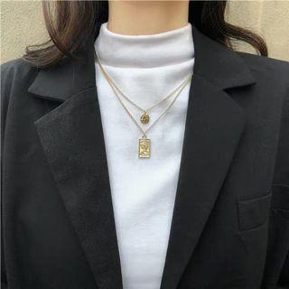 Gold chain layered necklace