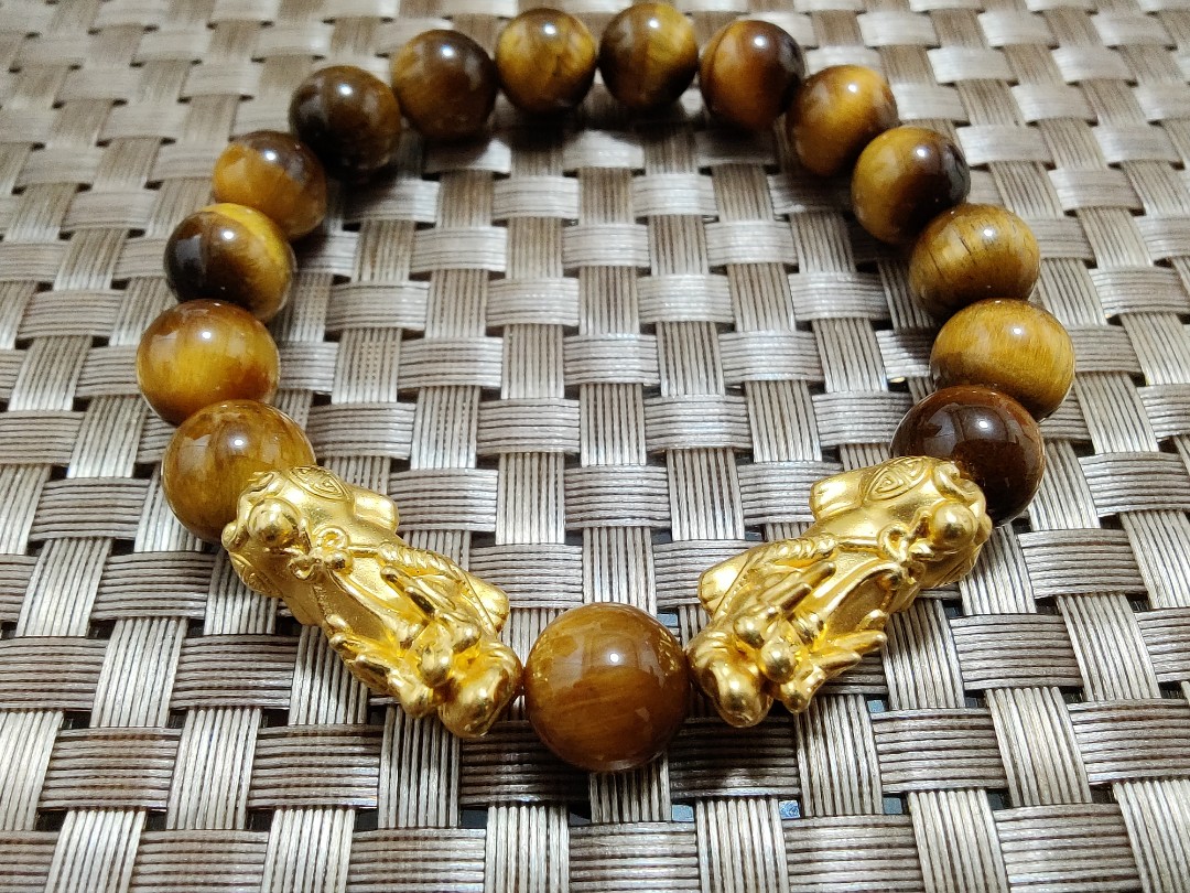 Goldheart 999 gold pixiu tiger eye bracelet