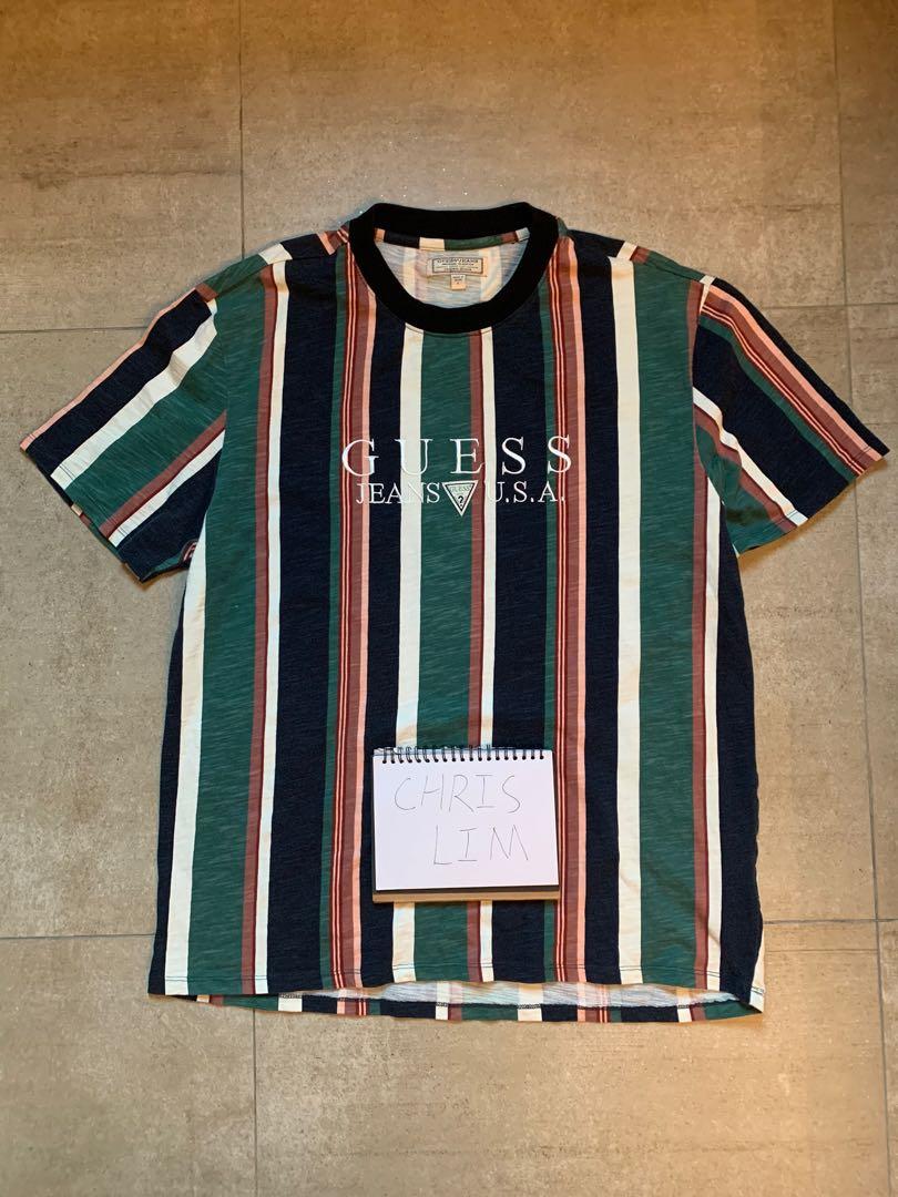Bang om te sterven snijder oppervlakte GUESS '81 SAYER STRIPE TEE, Men's Fashion, Clothes, Tops on Carousell