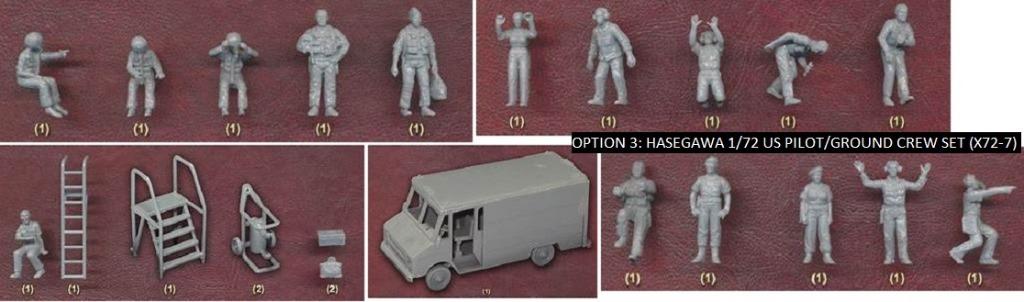 VINTAGE HASEGAWA U.S. Pilot/Ground Crew Model Personnel Kit - 1:72